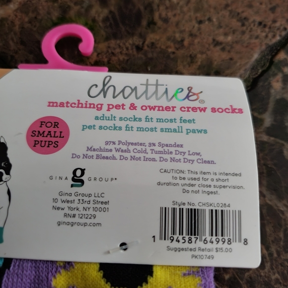 Chatties Matching Small pet & adult crew purple butterfly socks NWT - Picture 5 of 5